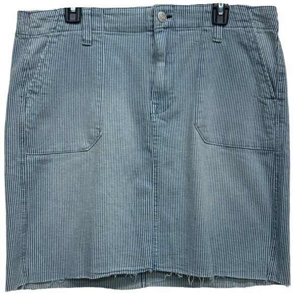 Seven7 Dresses & Skirts - Size 12 - SEVEN7 - Railroad Striped Denim Utility Twill Skirt NEW